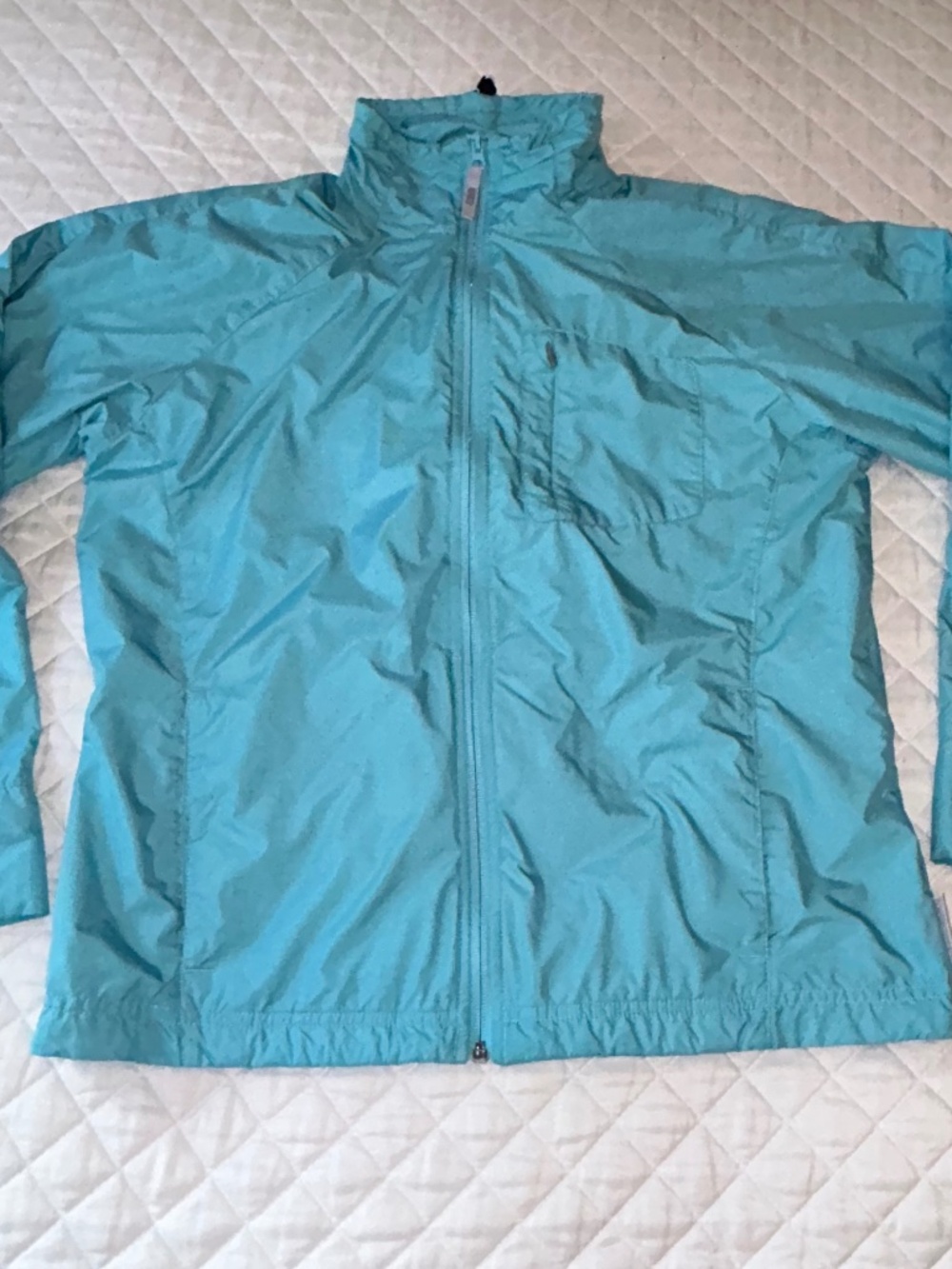 Columbia aqua windbreaker full zip jacket L